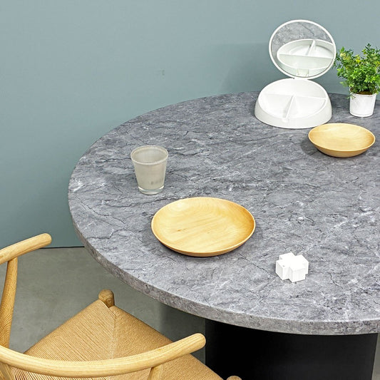 モーダエンカーサ moda en casa カプリ CAPRI ダイニングテーブル ラウンド 120cm 天然大理石 グレー 参考価格211,200円 ◎