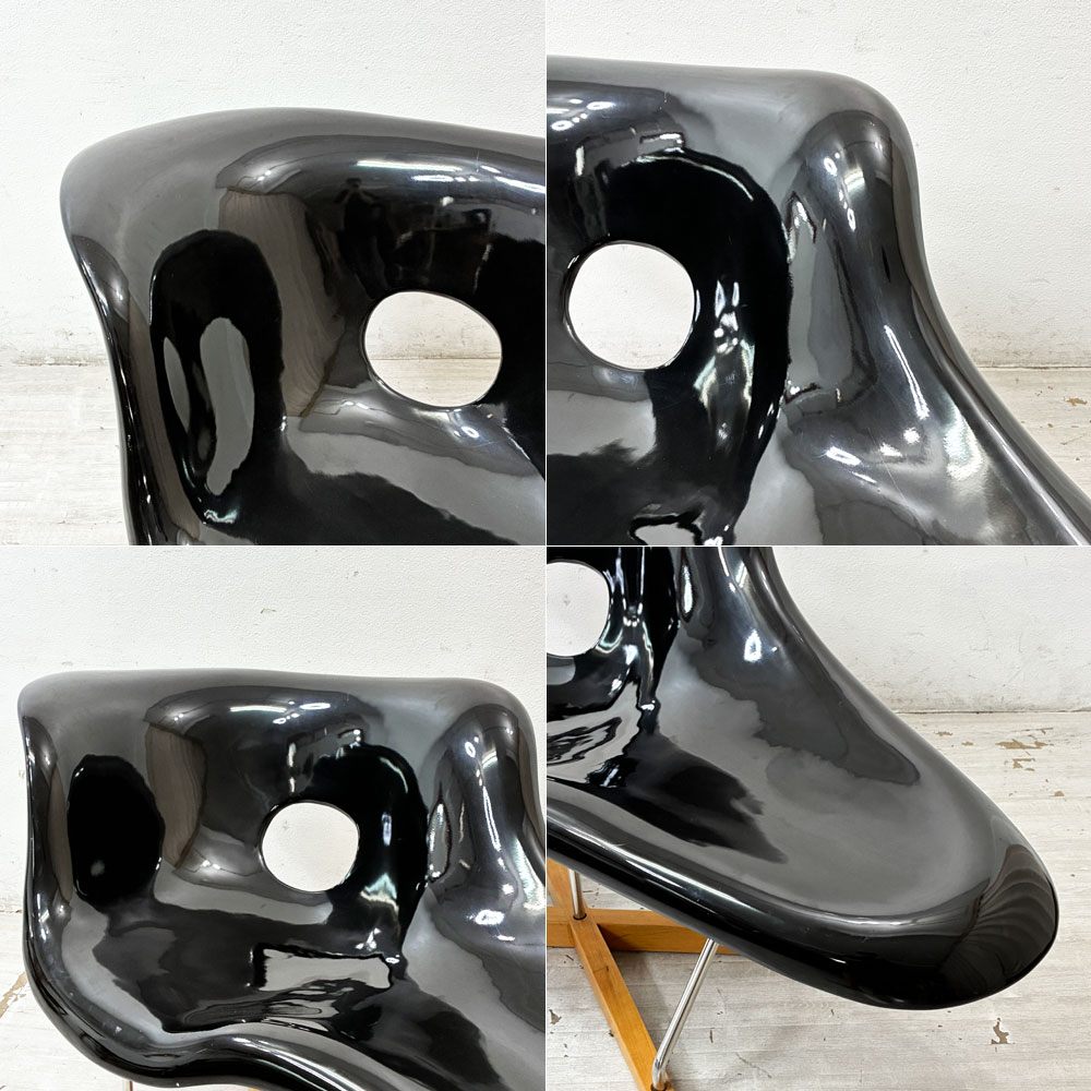 チャールズ＆レイ・イームズ C&R Eames ラ・シェーズ La chaise ラウンジチェア シェーズロング ブラック リプロダクト品 名作 ミッドセンチュリー ●