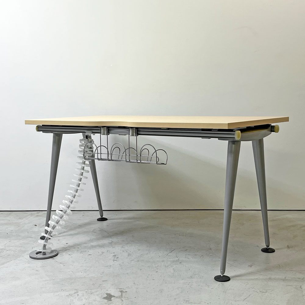 ハーマンミラー Herman Miller アバック エンバイロメンツ ABAK ミーティングテーブル デスク W140cm ナチュラルカラー ケーブルスパイン付き ティム・ウォレス ●