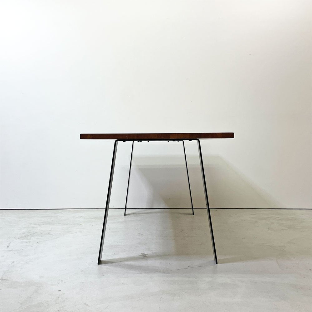 かなでもの KANADEMONO ザ・テーブル THE TABLE デスク ダイニングテーブル ラバーウッド材 スチールレッグ Flat A インダストリアルデザイン 廃番仕様 ●