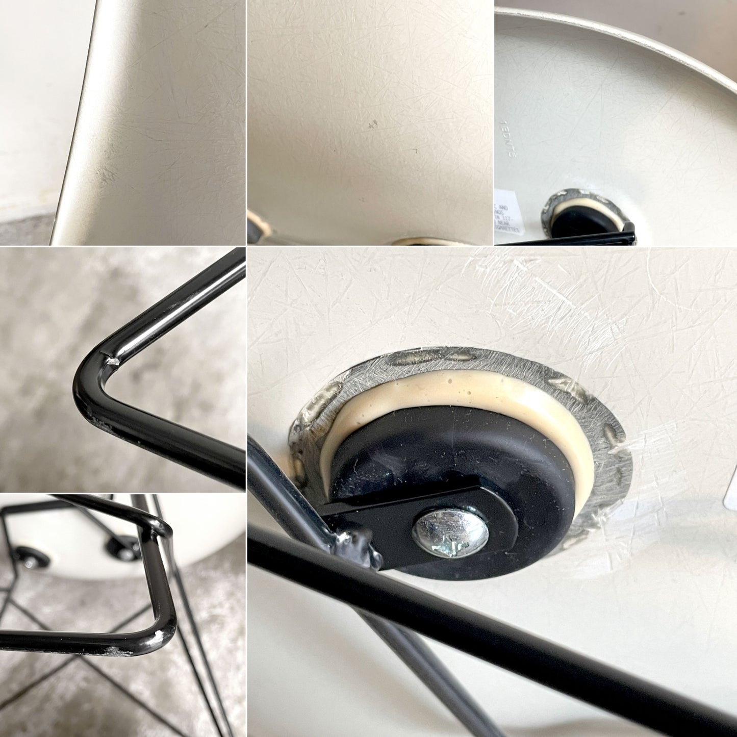ハーマンミラー Herman Miller サイドシェルチェア 現行 FRP パーチメント キャッツクレイドルベース C&R イームズ ミッドセンチュリー ■
