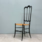 フラテッリ・レヴァッジ Fratelli Levaggi キアヴァリチェア CHIAVARI chair トレ・アルキ ラタンシート ブラック イタリア ◎