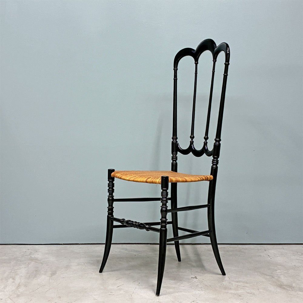 フラテッリ・レヴァッジ Fratelli Levaggi キアヴァリチェア CHIAVARI chair トレ・アルキ ラタンシート ブラック イタリア ◎