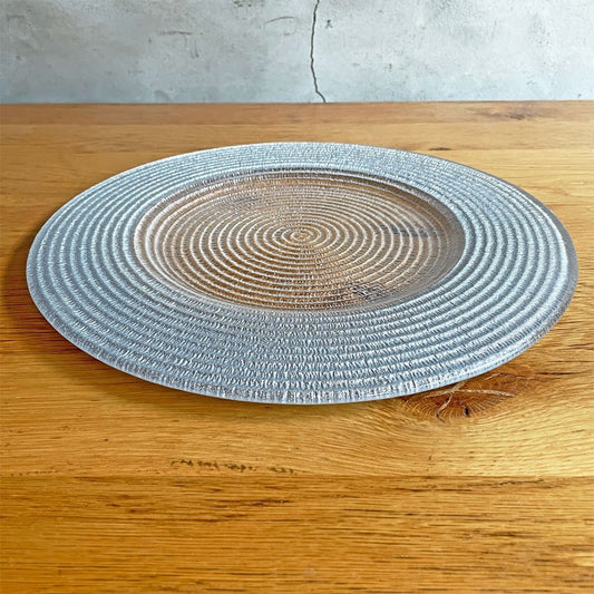 イヴヴ IVV ヘリックス HELIX プレート メインプレート 大皿 34.5cm 5枚セット イタリア チャージャープレート ガラス ハンドメイド レッド イエロー シルバー ♪