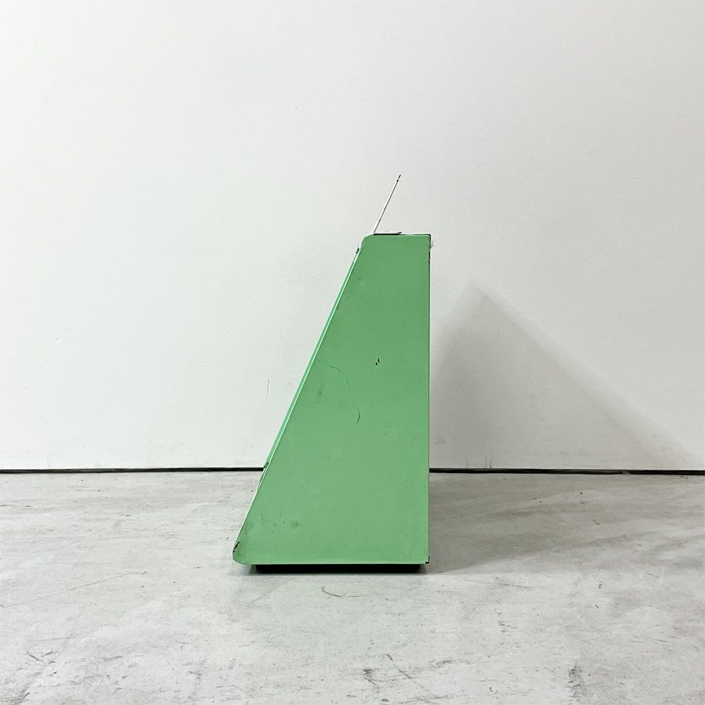 ジャパンビンテージ Japan vintage サクラマット 水彩 スチールｘガラス 陳列ケース ショーケース 4段 店舗什器 昭和レトロ ●