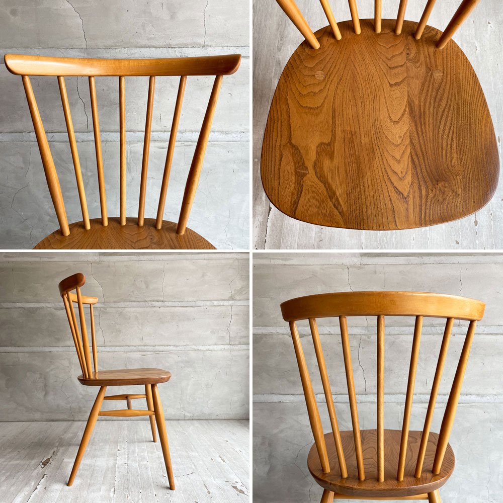 アーコール Ercol ボウバックチェア ファンバックチェア 5本タイプ エルム材 UKビンテージ Vintage 英国 ♪