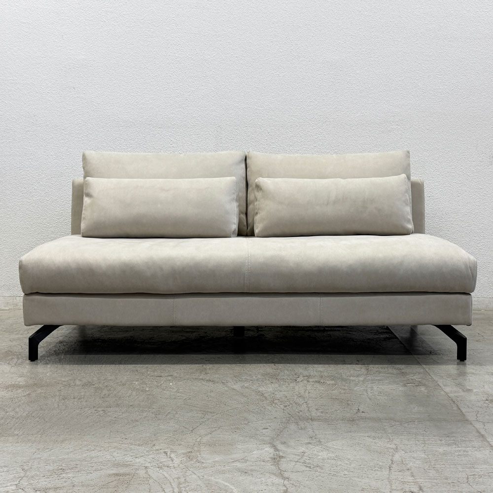 リラックスフォーム RELAXFORM グラシエーロ GLACIERO 2人掛けソファ W161cm プライムレザーテックス プラチナグレー 関家具 定価￥98,000- 〓