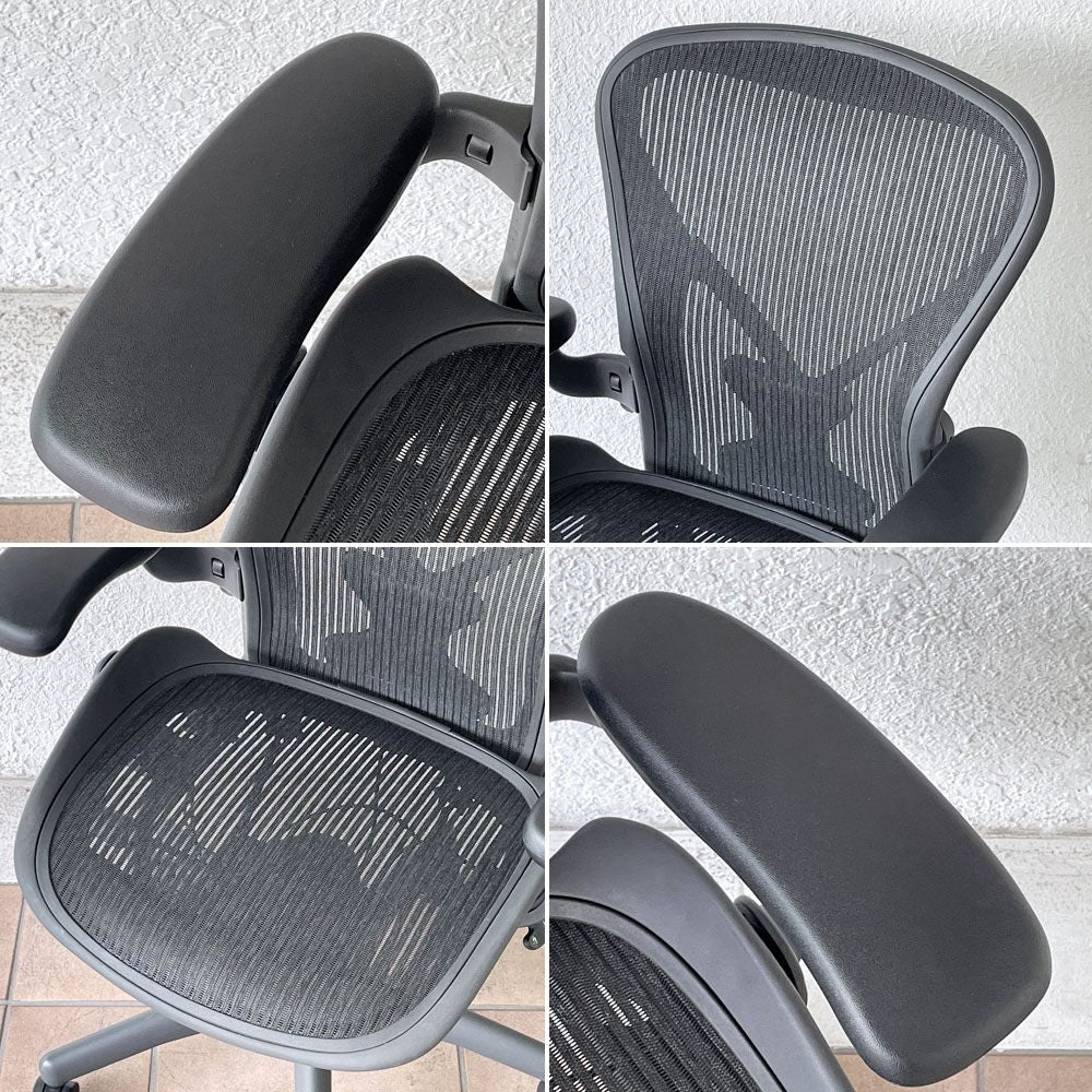 ハーマンミラー Herman Miller アーロンチェア Bサイズ ポスチャーフィット フル装備 グラファイト ビル・スタンフ＆ドン・チャドウィック ◇