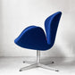 フリッツハンセン Fritz Hansen スワンチェア SWAN ラウンジチェア イージーチェア ブルー ファブリック アルネ・ヤコブセン ミッドセンチュリー 北欧家具 ★