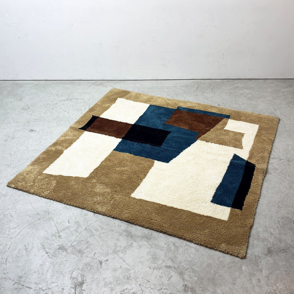 ジャーナルスタンダードファニチャー jsf ジオメトリック GEOMETRIC スクエアラグ 200x200cm 幾何学模様 手洗い洗濯可 滑り止め付き モダンデザイン ●