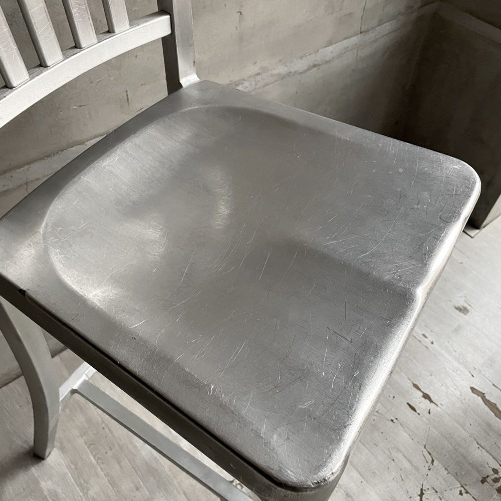 ネイビーバースツール Navy BarStool カウンターチェア ハイチェア アルミニウム インダストリアル リプロダクト品  B♪
