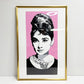 コンラッドリーチ CONRAD LEACH オードリー・ヘップバーン Audrey Hepburn シルクスクリーン アートフレーム ポスター ポップアート 28/30 希少 40×81cm(スクリーンサイズ) 額装品 ピンク ●