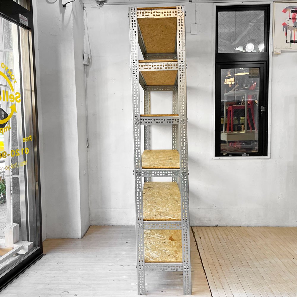 リオン LYON アングルシェルフ SLOTTED ANGLE SHELF オープンシェルフ 6段 インダストリアル P.F.S取扱い セミオーダーサイズ ★