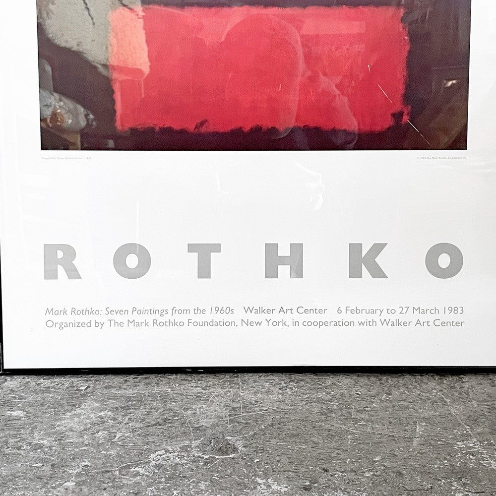 マーク・ロスコ Mark Rothko 展覧会ポスター Walker Art Center 1983 額装品 ビンテージ アメリカ ■