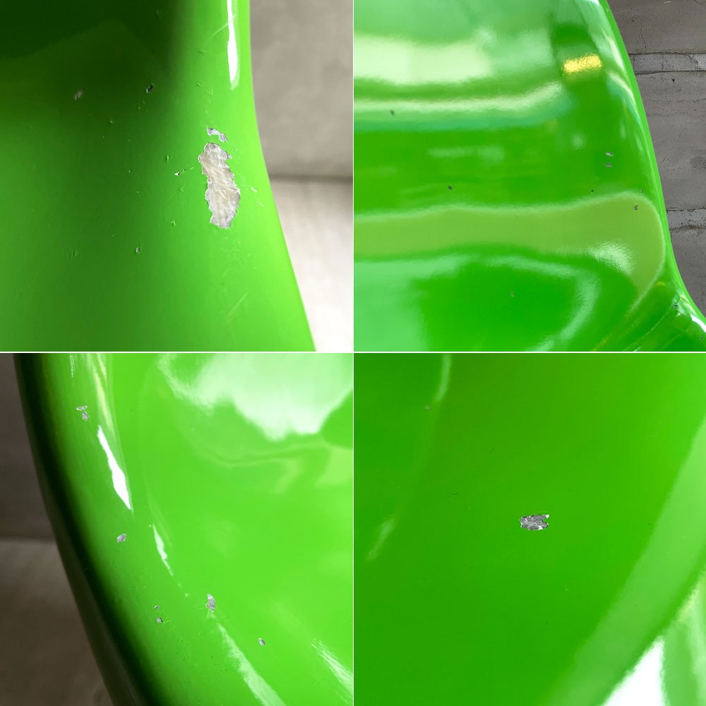 パントンチェア Panton Chair ヴェルナー・パントン Panton スペースエイジ FRP樹脂 スタッキングチェア ミッドセンチュリー グリーン リプロダクト品 ♪