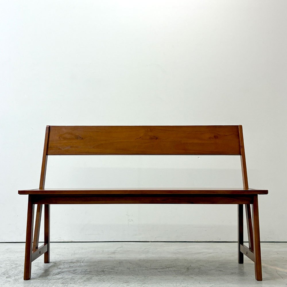 スキャンティーク SCANTEAK デュオ Duo スイベルベンチ チーク無垢材 背もたれ可動式 W120㎝ ●