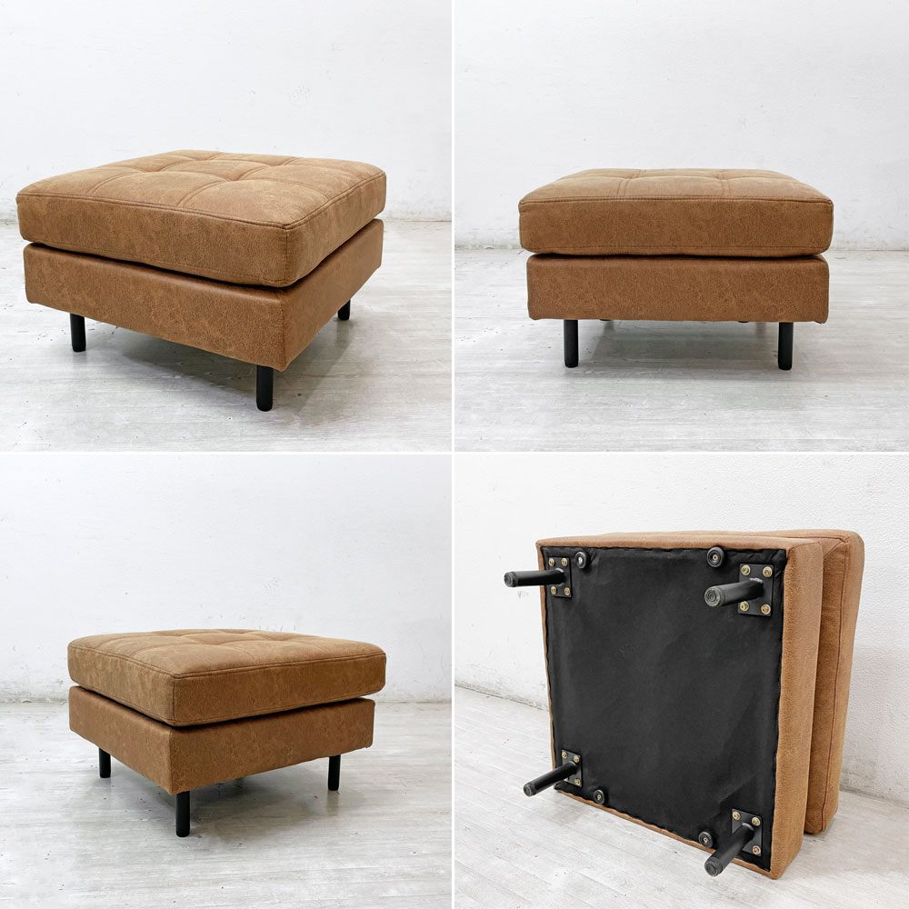ジャーナルスタンダードファニチャー j.s.F ピーエスエフ カウチソファ PSF COUCH SOFA W210cm 3人掛けソファ オットマン レザー調 USB充電 コンセント付属 参考価格165,000円 ●