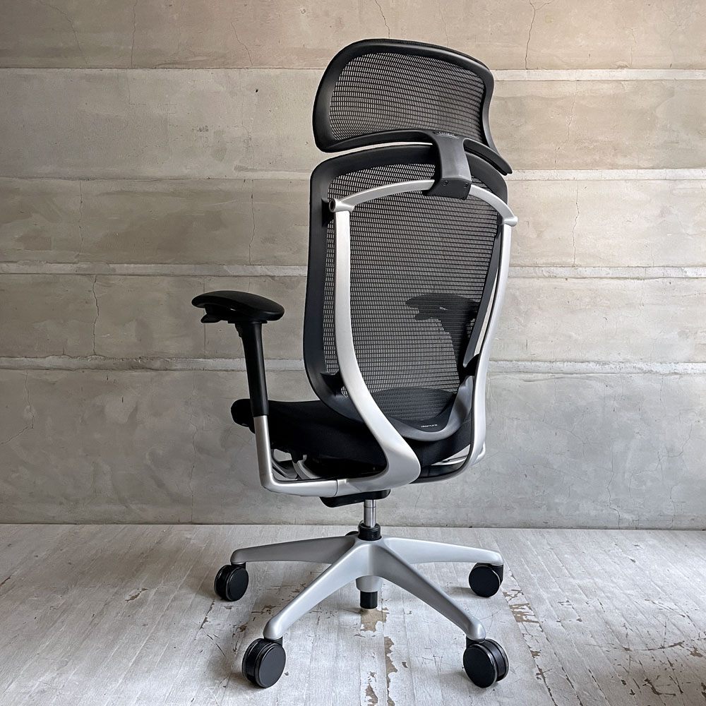 オカムラ okamura コンテッサセコンダ Contessa seconda CC87XR-FPC1 オフィスチェア デスクチェア エクストラハイバック ブラック 固定ヘッドレスト アジャストアーム ♪