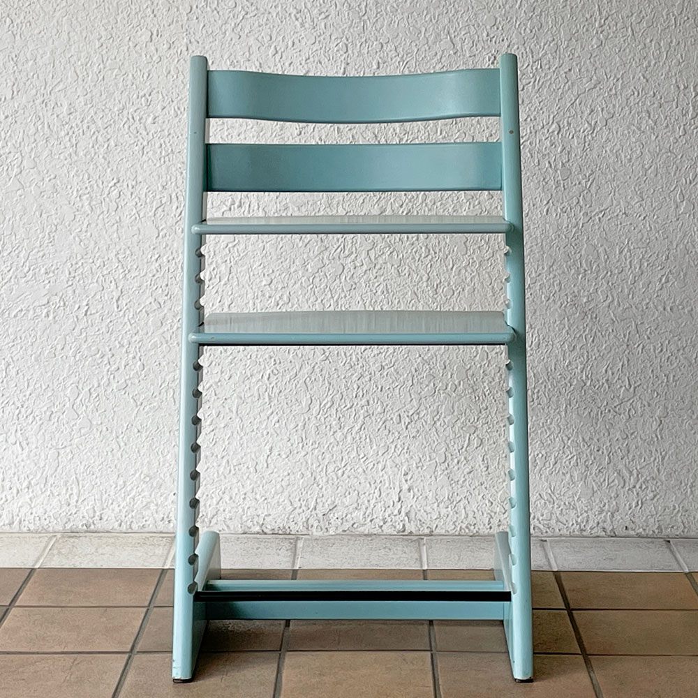 ストッケ STOKKE トリップトラップ TRIPP TRAPP ベビーチェア キッズチェア S/N無し ガード・グライダー付き アクアブルー ノルウェー 北欧家具 ◇