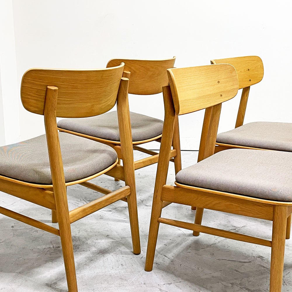 無印良品 MUJI 木製 リビングダイニング チェア 布座 オーク材プライウッド シンプルナチュラル B ●