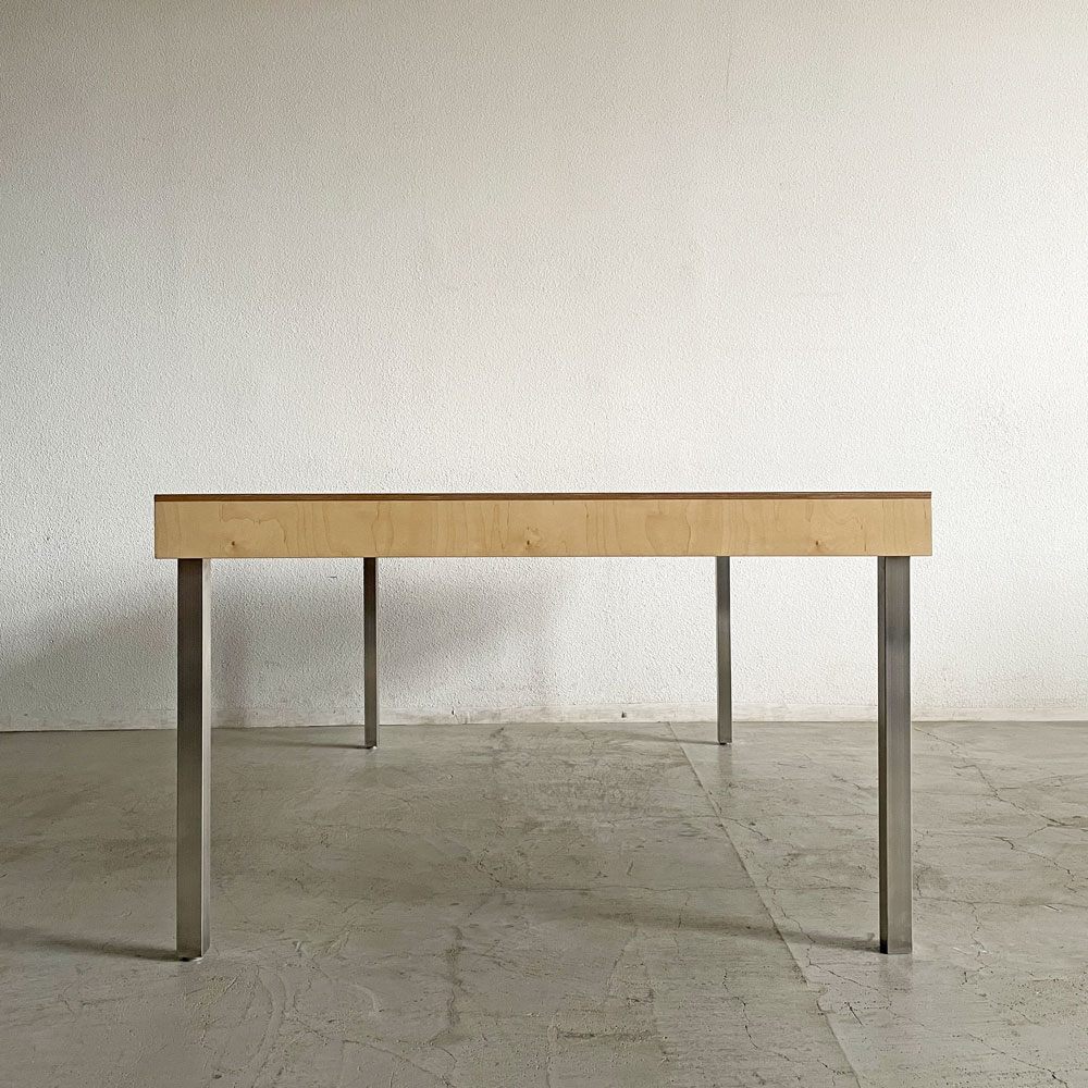 オーダーファニチャー 木製天板×鉄脚 ワークテーブル ダイニングテーブル ミーティングテーブル W180cm PLAT 上林剛典 インダストリアルスタイル 〓