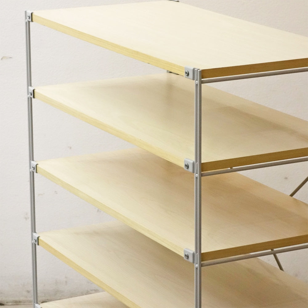 無印良品 MUJI スチールユニットシェルフ オープンシェルフ 7段 W84cm H120㎝ 木製棚板 ●