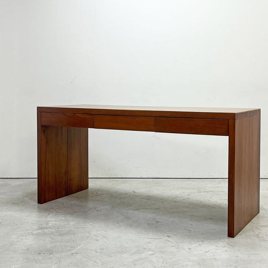 チーク無垢材デスク 3ドロワー W150 コの字 北欧テイスト ●