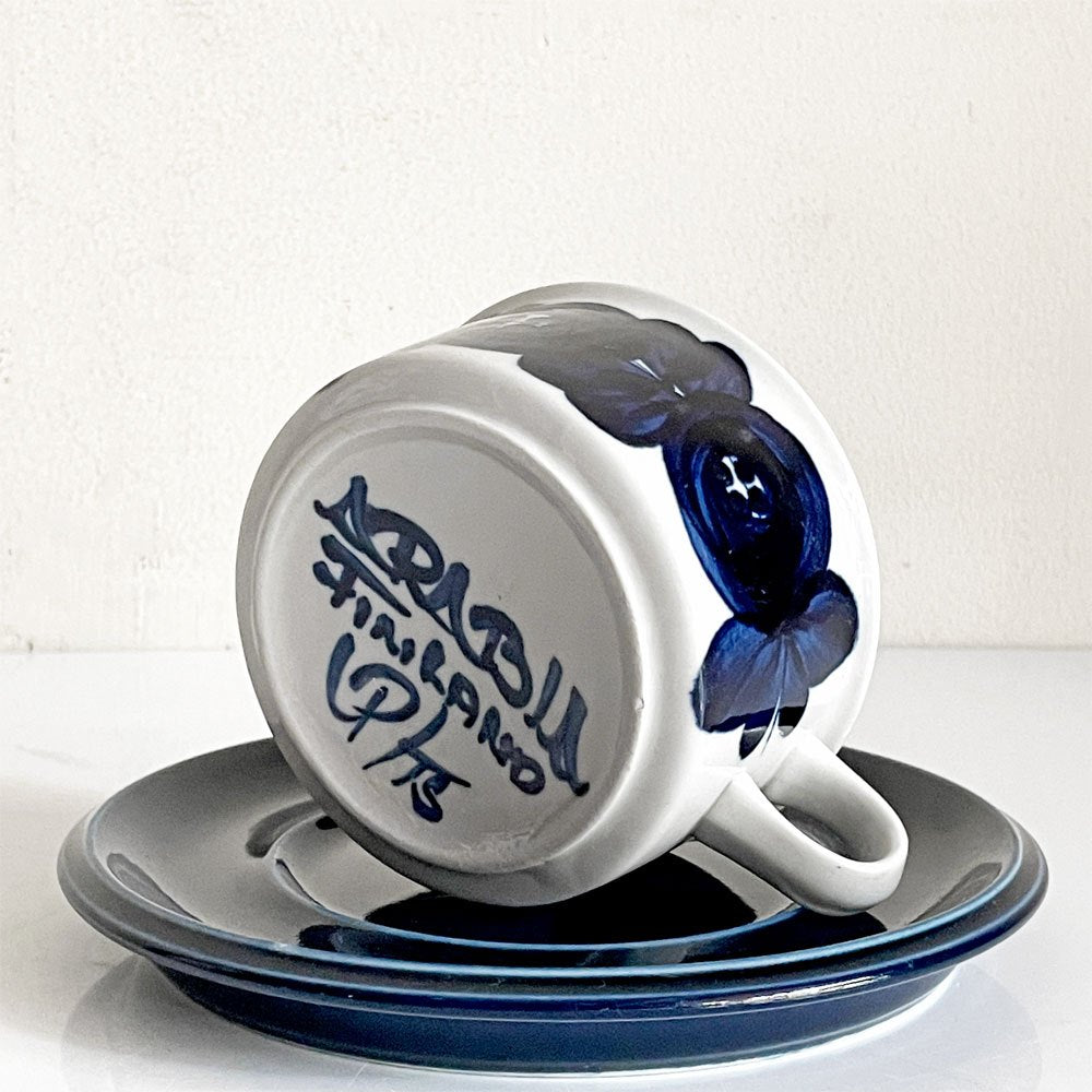 アラビア ARABIA アネモネ Anemone ティーカップ＆ソーサー C&S ブルーソーサー ウラ・プロコッペ Ulla Procope 北欧 フィンランド 希少 ビンテージ ■