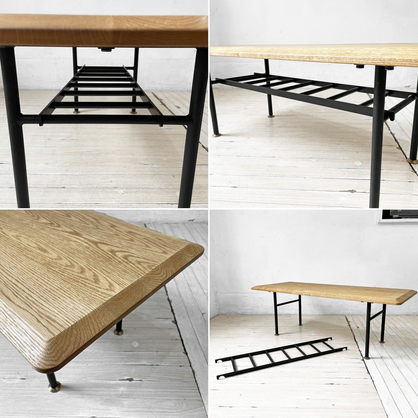 モモナチュラル Momo natural ヴェント VENT EDGE TOP/Low BS LEG 40 ローテーブル Low table センターテーブル オーク無垢材 定価 \47,000- ★