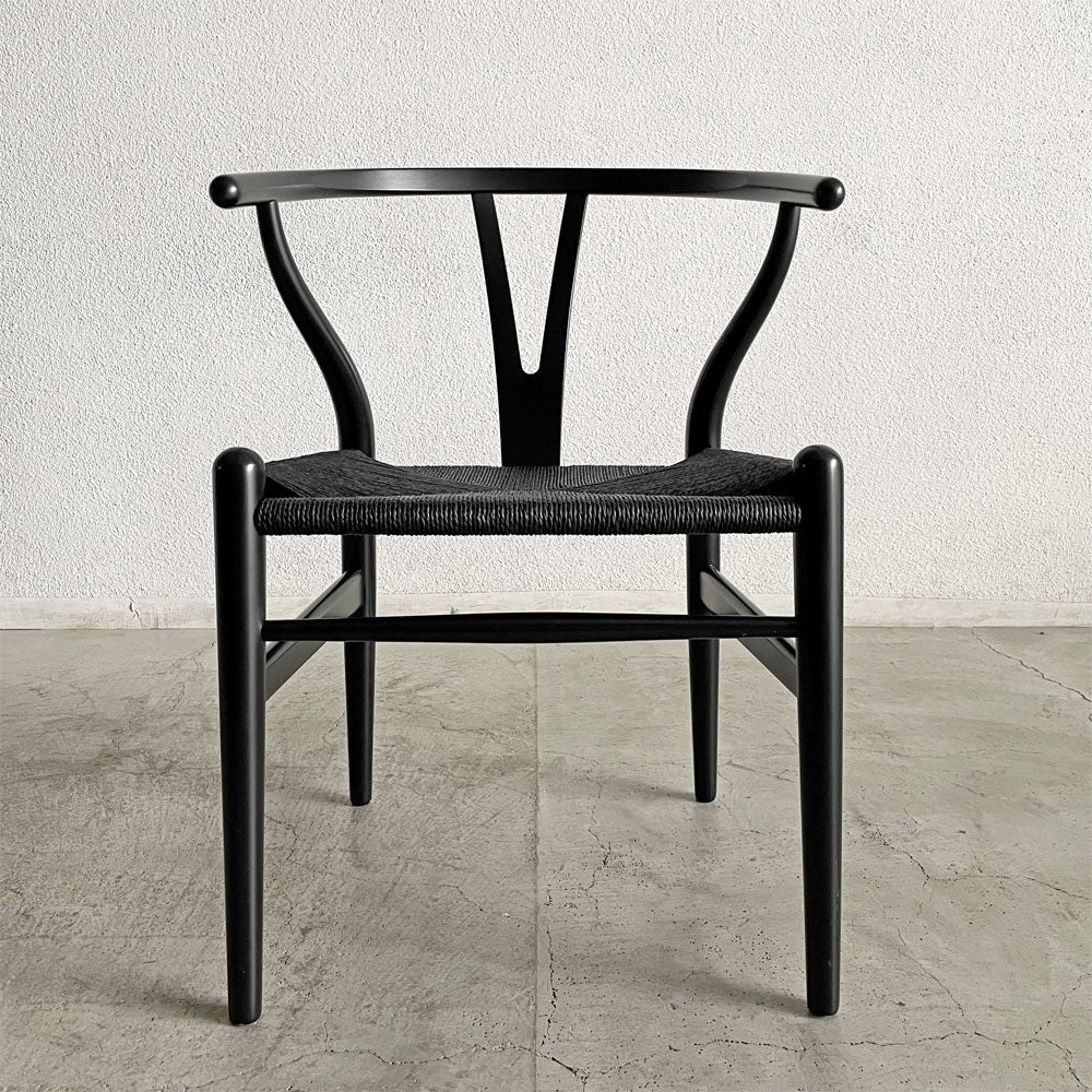 カールハンセン＆サン Carl Hansen & Son CH24 Yチェア ビーチ材 ブラックラッカー×ブラックペーパーコード 日本仕様サイズ ハンス・J・ウェグナー デンマーク 北欧家具 A 〓