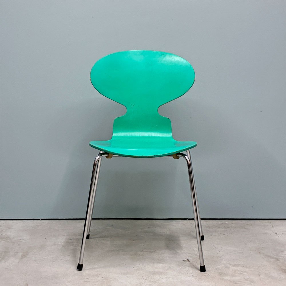 フリッツハンセン Fritz Hansen アントチェア アリンコチェア 4本脚 3101 ラッカー グリーン系 アルネ・ヤコブセン 北欧家具 ◎