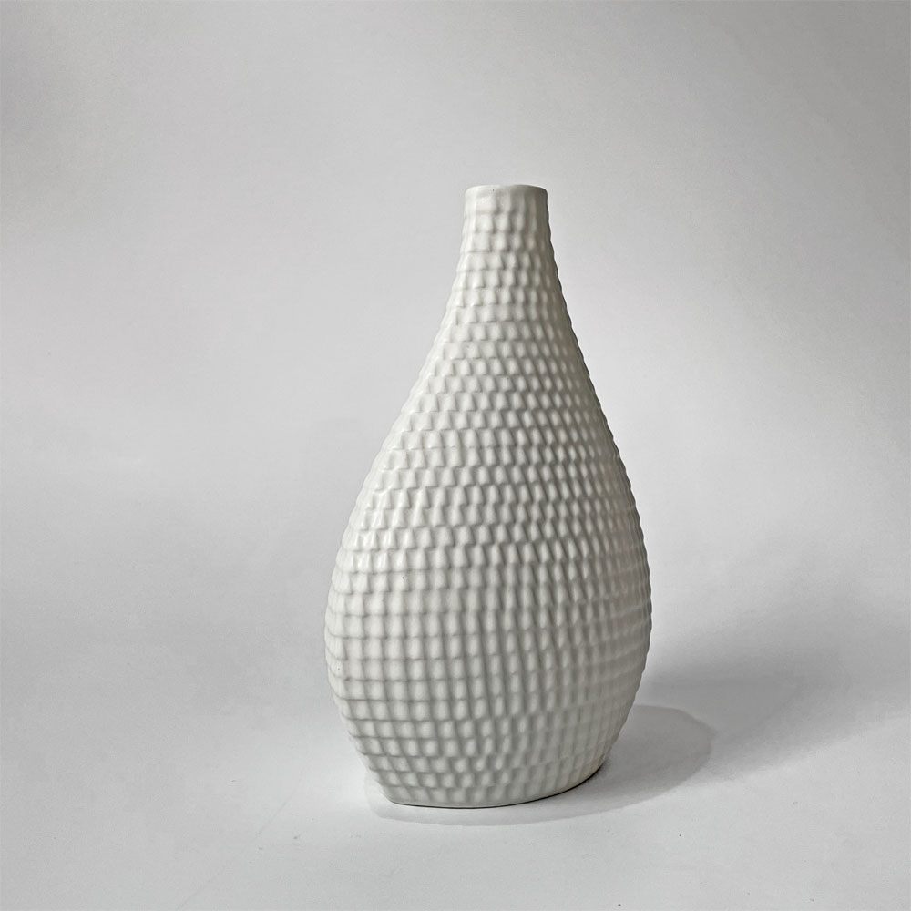 グスタフスベリ GUSTAVSBERG レプティル Reptil フラワーベース 花瓶 スティグ・リンドベリ Stig Lindberg 北欧 ビンテージ ホワイト ★