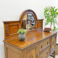 UKビンテージ オーク材 ミラーバック サイドボード Oak Mirror back Sideboard cabinet 英国家具 アンティーク イギリスビンテージ 〓