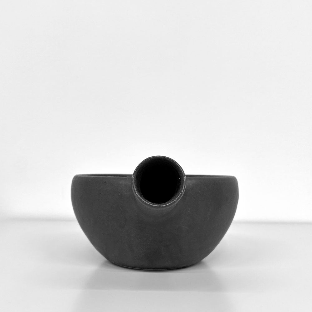 正島克哉 Katsuya Shoujima 片手土鍋 中 黒 全幅16cm 直火可 工房正島 現代作家 A ◎