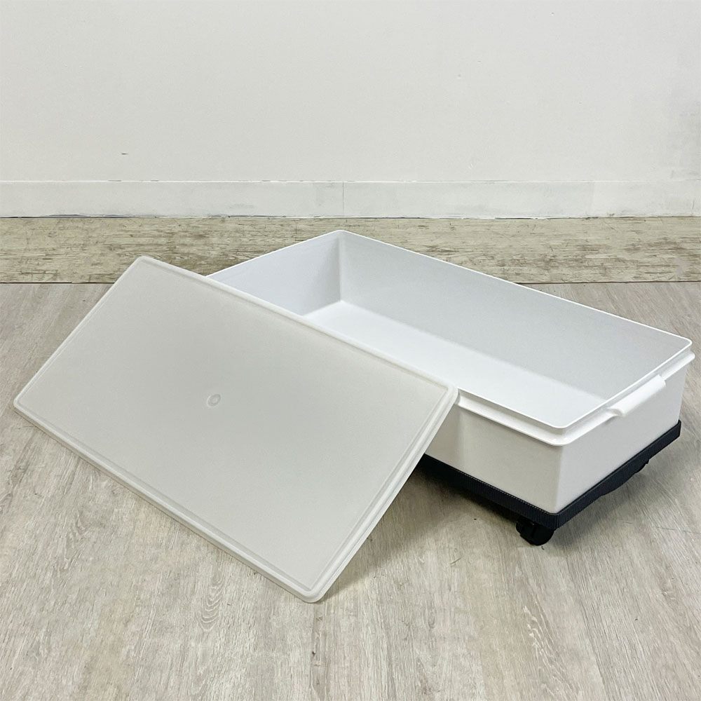タッパーウェア Tupperware スーパーケース Super Case ロング ホワイト 38L キャスター付き 収納ケース ●