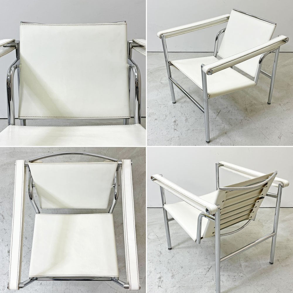 ル・コルビュジェ Le Corbusier LC1 スリングチェア ホワイトレザー 名作家具 リプロダクト品 ●