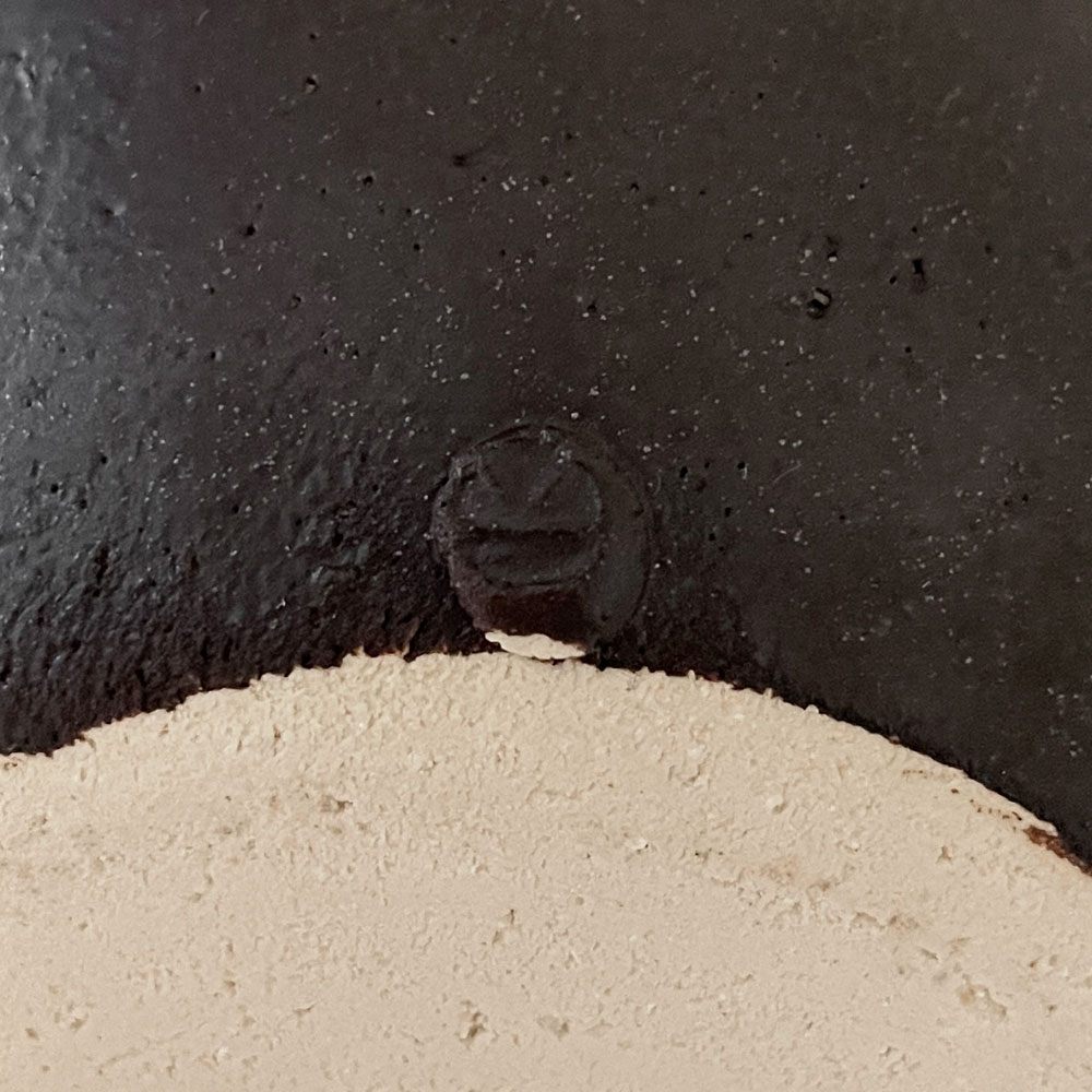 正島克哉 Katsuya Shoujima 片手土鍋 黒 小 全幅19.5cm 直火可 工房正島 現代作家 A ◎