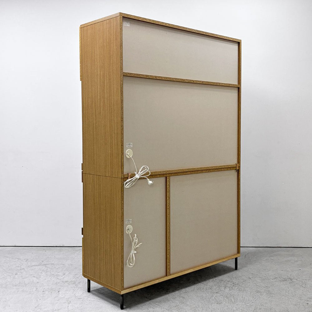 アデペシュ a.depeche カデル cadeal キッチンボード ｗ120 食器棚 オーク材 ガラス コンセント付 定価¥173,800- ●