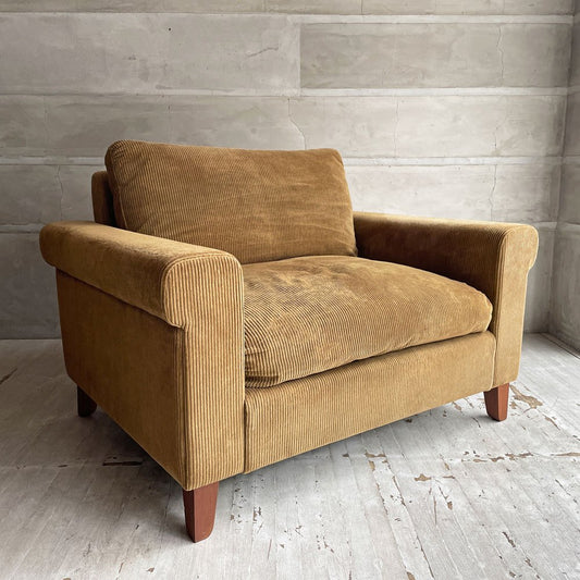 トラックファニチャー TRUCK FURNITURE FKソファ FK SOFA 1.5シーター F-21 グリーンコーデュロイ ウォールナット無垢材 定価￥352,000- ♪