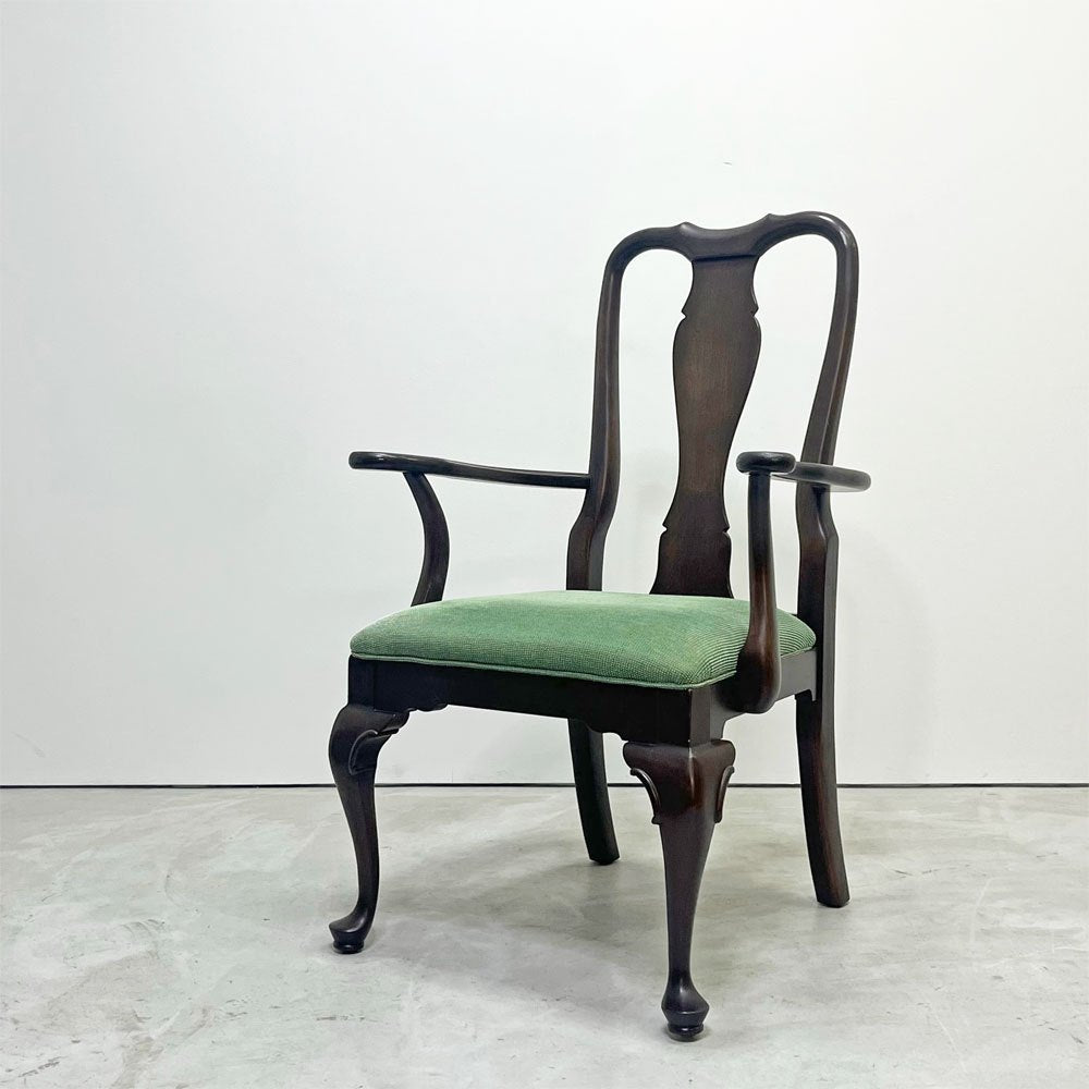 イーセンアーレン ETHAN ALLEN クイーンアンスタイル アームチェア ダイニングチェア ビンテージ Vintage クラシカルデザイン ●