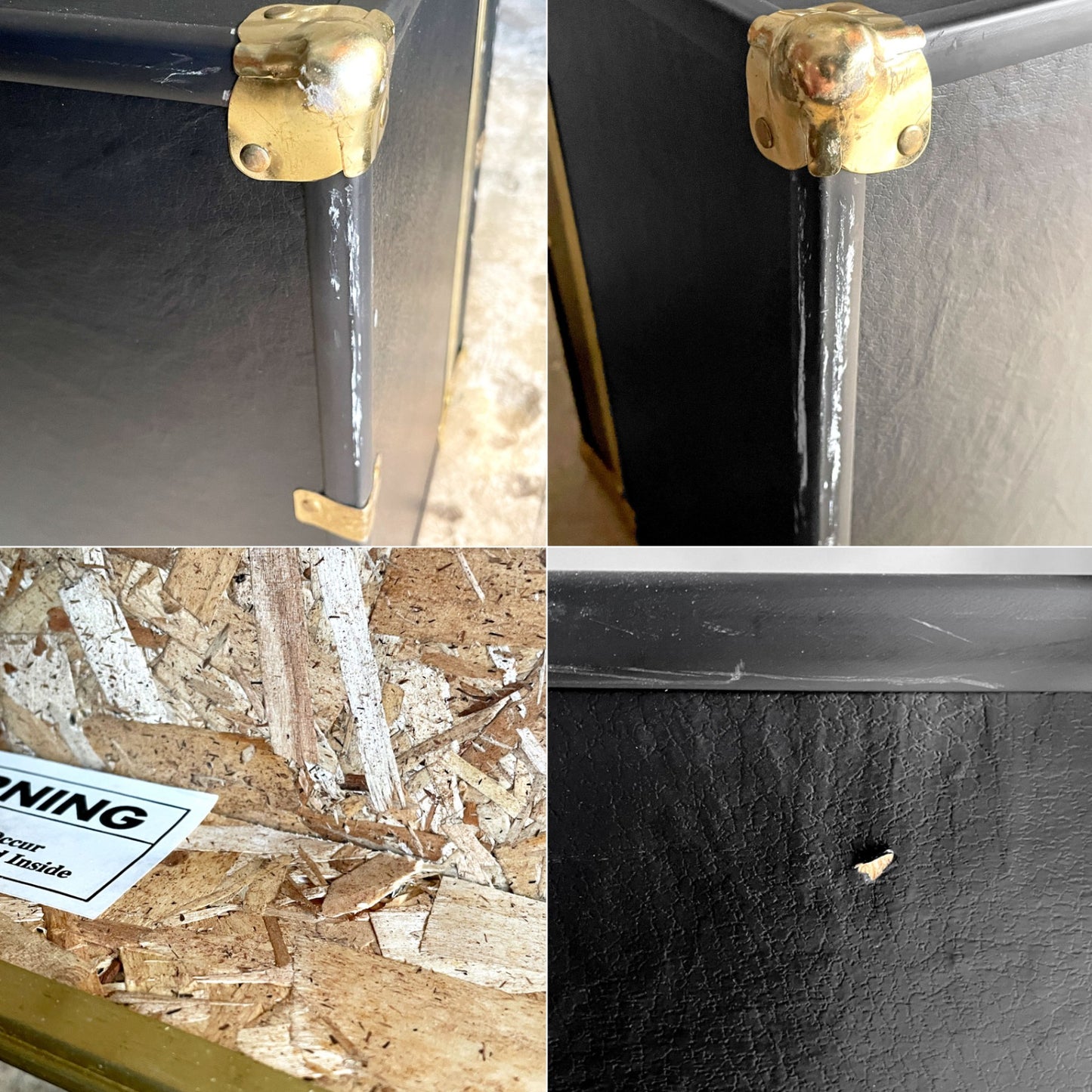 スワード トランク Seward Trunk トランクボックス ビニールレザー ブラック ゴールド 鍵付き 収納 アメリカ ■