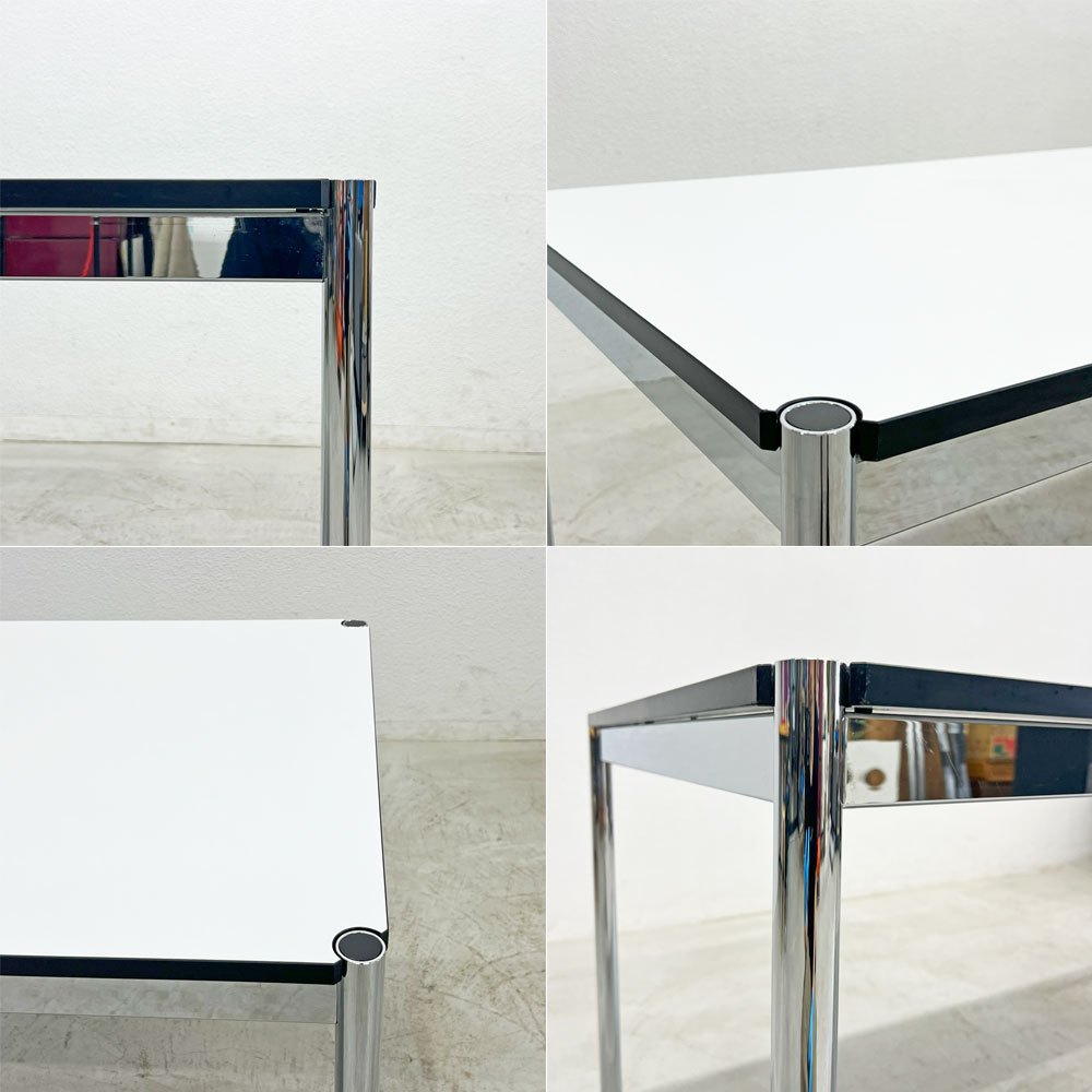 USMモジュラーファニチャー USM Haller USMハラーテーブル ワーキングデスク ダイニングテーブル W150×D75×H70cm アジャスター パールグレーラミネート(ホワイト) 高さ調整機能付 〓