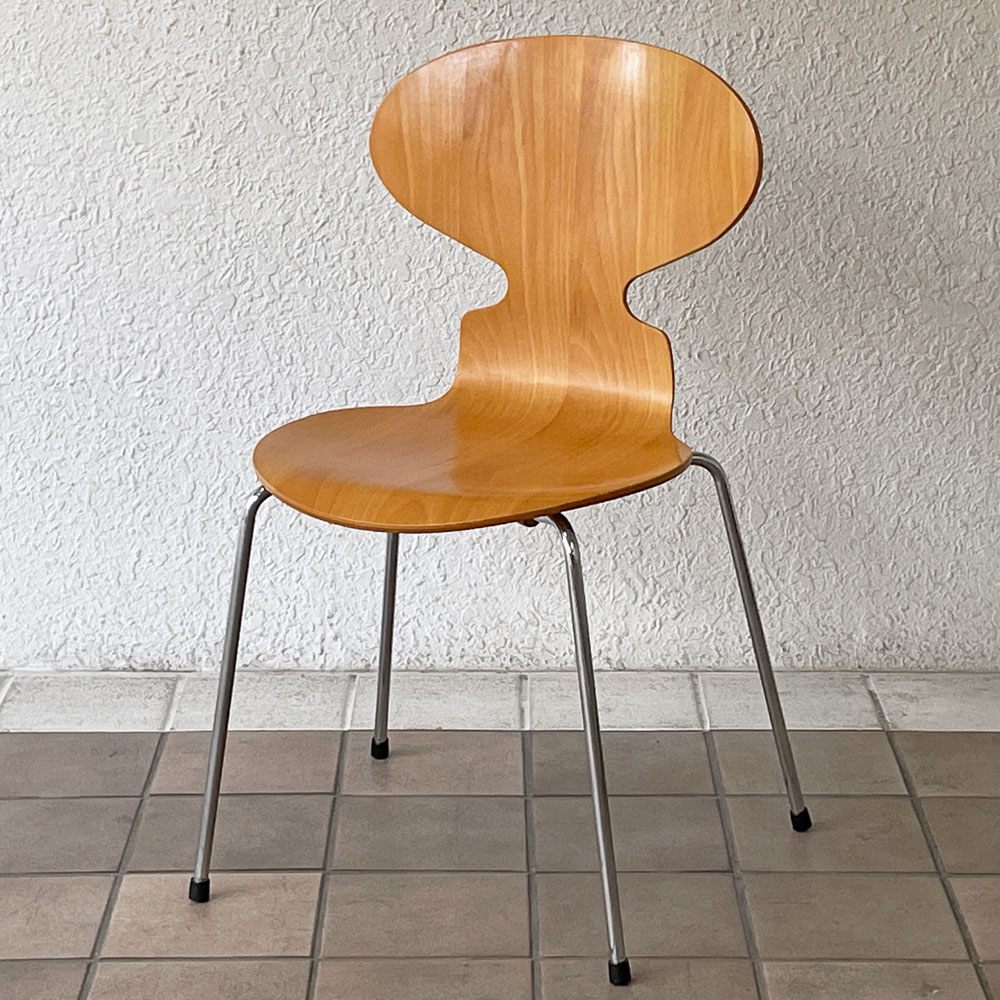 フリッツハンセン Fritz Hansen アントチェア 4本脚 ナチュラルビーチ ラッカー アルネ・ヤコブセン 北欧家具 E ◇