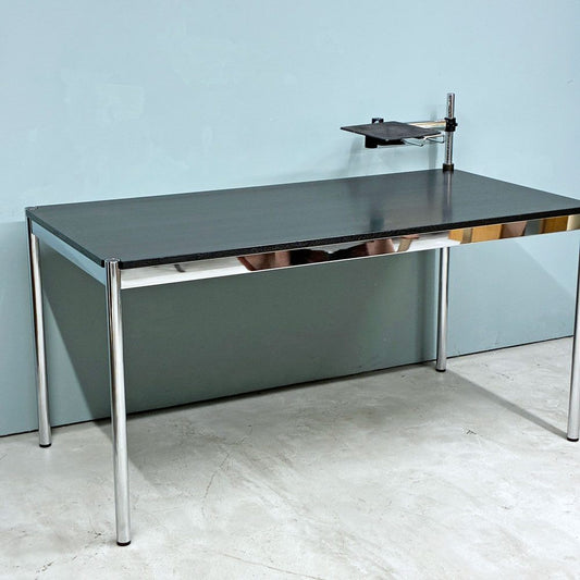 ユーエスエムハラー USMハラー USM Haller モジュラーファニチャー ハラーテーブル ワークデスク W150cm トレイ付きスイングアーム付き オーク材ブラック 高さ調整機能付き アジャスター スイス ◎