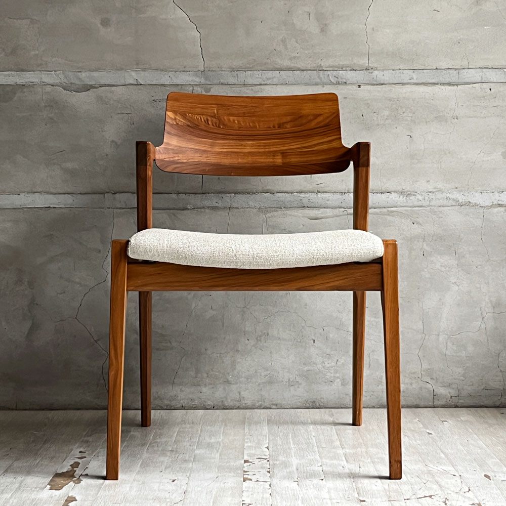 冨士ファニチア FUJI FURNITURE コティ Koti アームレスチェア ウォールナット材 カバーリング ファブリック ハーフアーム 北欧スタイル D04520N 定価￥117,700～ B ♪