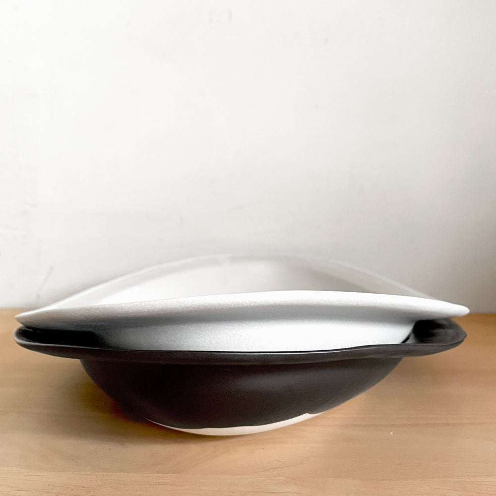 クリスチャンヌ ペロション Christiane Perrochon ストーンウェア STONEWARE オーバル プレート 大 ブラックカラー イタリア 陶器 ハンドメイド 現代作家 ■