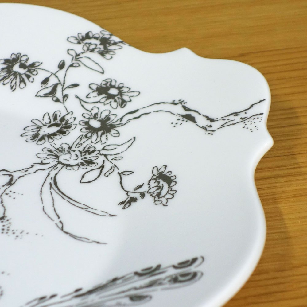 ウェッジウッド WEDGWOOD シノワズリ プラチナ スクエアプレート w23cm ジャスパーコンラン 英国製 A ◎