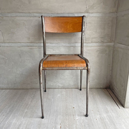 ムルカ Mullca 510 chair メタル×プライウッド スタッキング スクールチェア 工業系 フランスビンテージ French Vintage A ♪