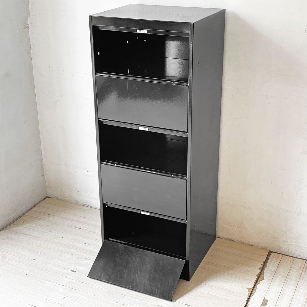 トリックス TOLIX CC5 フラップ式 スチールキャビネット 5段 ブラック インダストリアル フランス 参考価格￥126,800- ★