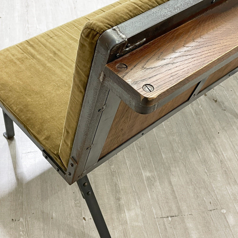 トラックファニチャー TRUCK FURNITURE バードベンチ Bird BENCH W180cm スチール ナラ無垢材 F-72 OLIVE VELUDO インダストリアル 定価：￥ 374,000-●